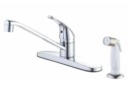 Photo 1 of 
Glacier Bay
Single-Handle Standard Kitchen Faucet in Chrome with White Side Sprayer