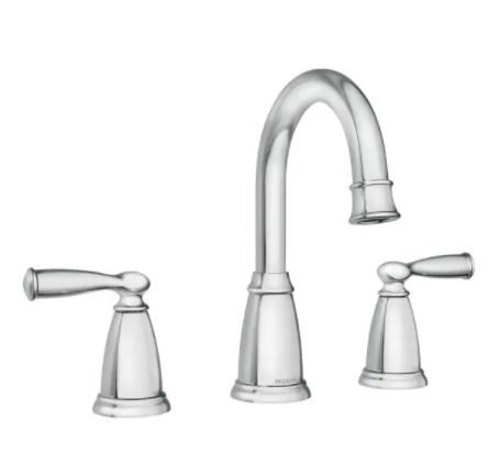Photo 1 of 
MOEN
Banbury 8 in. Widespread Double Handle High-Arc Bathroom Faucet in Chrome