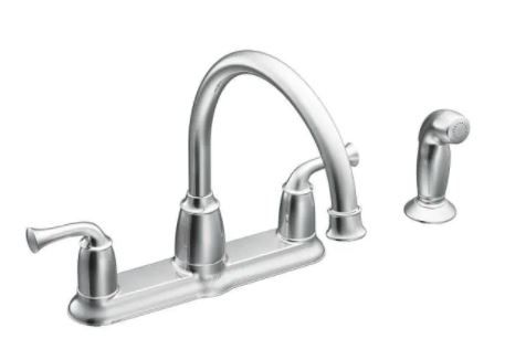 Photo 1 of 
MOEN
Banbury 2-Handle Mid-Arc Standard Kitchen Faucet with Side Sprayer in Chrome