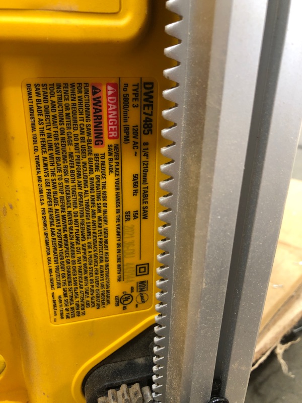 Photo 5 of DeWalt DWE7485 8-1/4 in. Compact Jobsite Table Saw