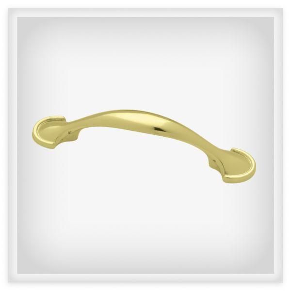 Photo 1 of **PACK OF 12**Liberty 3 in. (76mm) Center-to-Center Polished Brass Half-Round Foot Drawer Pull
