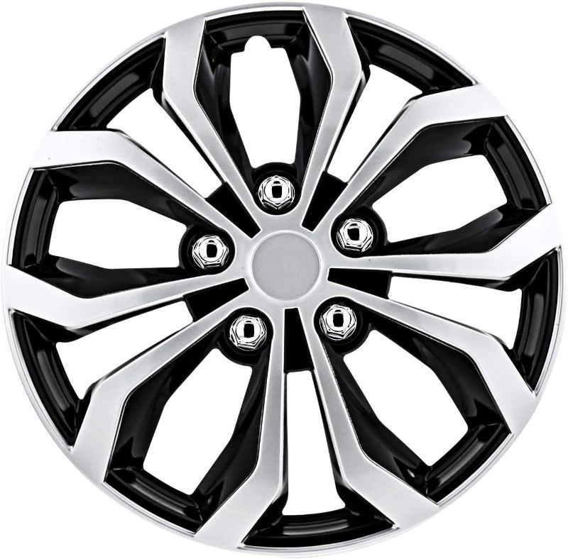 Photo 1 of *ONLY 3* Pilot Automotive WH553-17S-BS Black/Silver 17 Inch 17" Spyder Performance Wheel Cover | Pack of 4 | Fits Toyota Volkswagen VW Chevy Chevrolet Honda Mazda Dodge Ford and Others