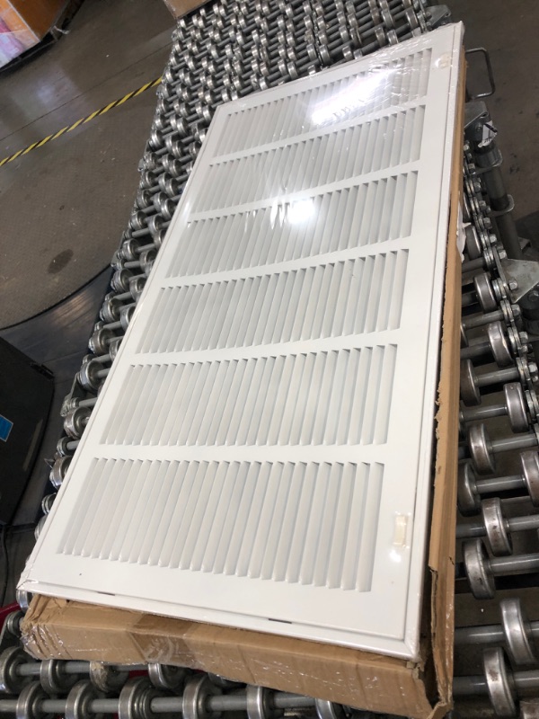 Photo 2 of 14" X 30" Return Air Filter Grille - Filter Included - Easy Plastic Tabs for Removable Face/Door - HVAC Vent Duct Cover - White 