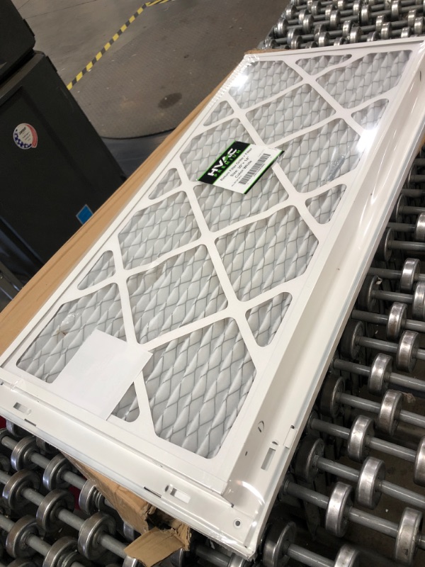 Photo 3 of 14" X 30" Return Air Filter Grille - Filter Included - Easy Plastic Tabs for Removable Face/Door - HVAC Vent Duct Cover - White 