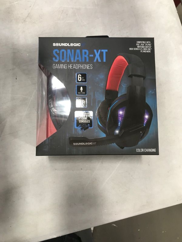 Photo 2 of SOUNDLOGIC XT Sonar-XT Gaming Headphones with LED Lights & Built-in MIC
