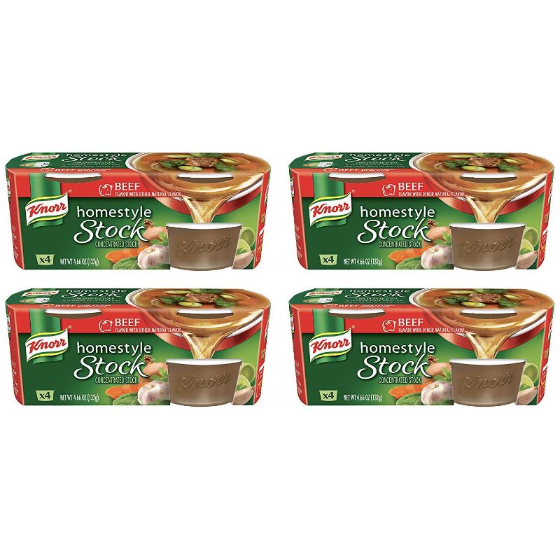 Photo 1 of **EXPIRES 02/11/2022** 4-PK Knorr Homestyle Stock For A Homey, Warming Stock Beef No Artificial Flavors 4.66 Oz, 4 Count
