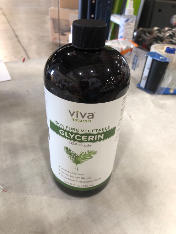 Photo 2 of **EXPIRES 04/22** Viva Naturals 100% Pure Vegetable Glycerin, USP Certified 32oz. Perfect Soap Base for DIYs, Bubble Bath, Natural Hair and Face Moisturizer for Dry Skin, and Glycerin Soap (43 Ounces Net Weight)
