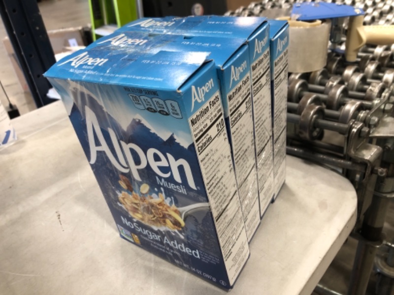 Photo 3 of **EXPIRES 02/01/2022** Alpen Muesli Cereal No Sugar Added, 4 Pack of 14 Ounce Boxes
