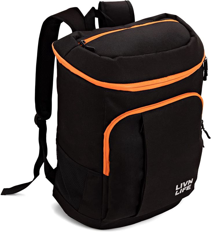 Photo 1 of LIVN LIFE Backpack Cooler Insulated Leakproof. 30 Can Soft Cooler Bag. Insulation 8mm Thick to Keep Your Cooler Backpack Cooler for Longer. for Men and Women, Beach, Camping, Hiking, Picnic
