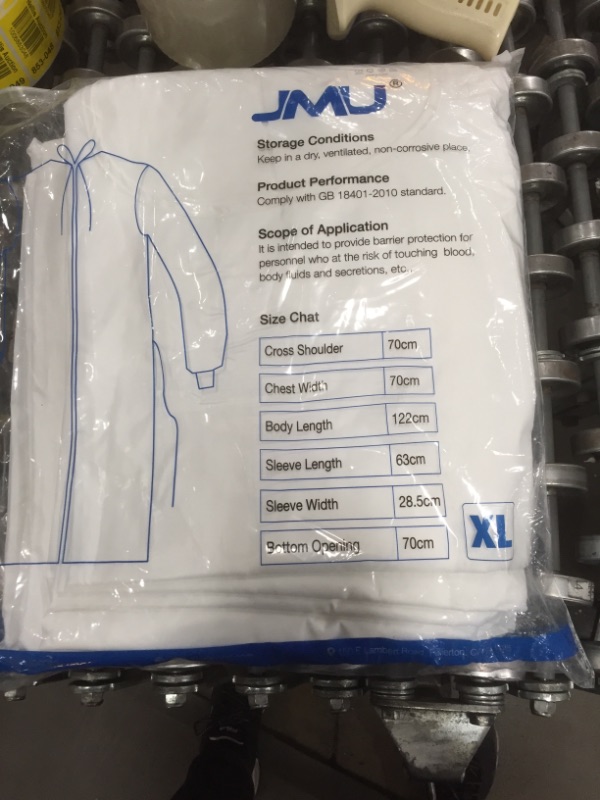 Photo 2 of JMU Washable Reusable Isolation Gown,10Pcs Protective Suit with Knit Cuff, Waterproof Coveralls for Labs, Hospital,Pharmacy,Painting XL
