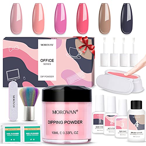 Photo 1 of Morovan Dip Powder Nail Kit-Includes 6 Colors Nail Dip Powder?Dip Powder Base Top Coat?Activator?Brush Saver and Plus Manicure Tools Kit for Dipping Powder Liquid Set -No Nail Lamp Needed
2 ct
no expiration date listed