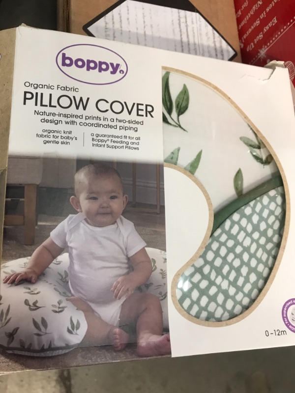 Photo 2 of Boppy Organic Fabric Nursing Pillow Cover - Green Little Leaves