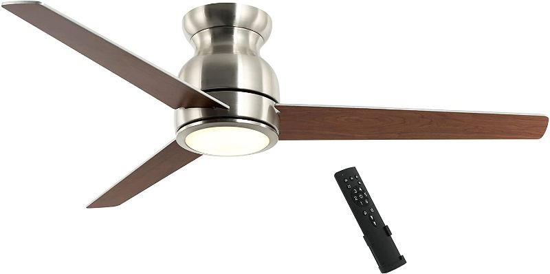 Photo 1 of 52" Flush Mount Ceiling Fan with Lights Remote Control
