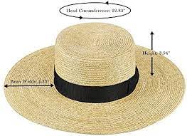 Photo 1 of FEMSÉE Straw Beach Hat - Sun Hats for Women and Men Flat Top Classic Boater Hat
