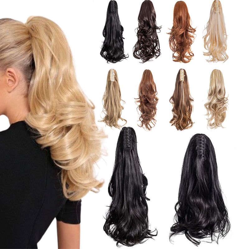 Photo 1 of 2 PACK
Mitrygreen Ponytail Extension 16" 18"Claw Curly Wavy Straight Clip in Hairpiece One Piece Long Pony Tails for Women