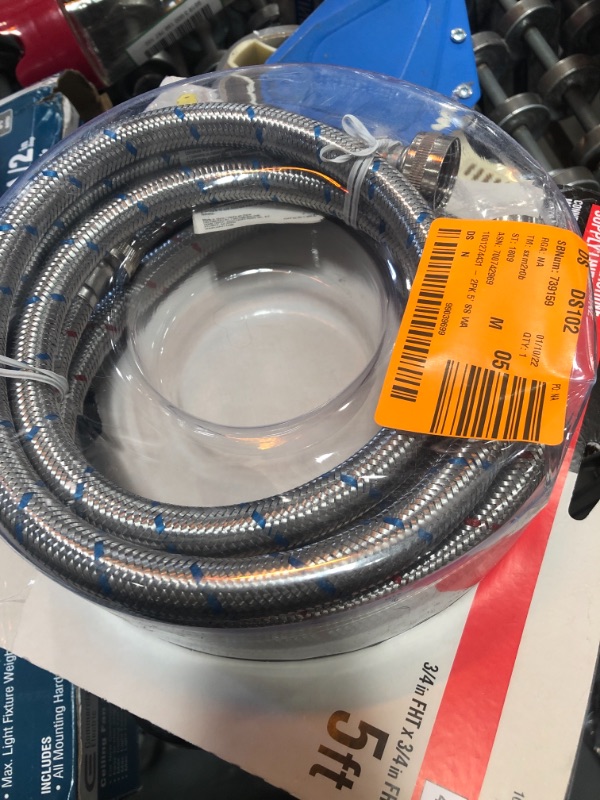 Photo 1 of Everbilt Â 3/4 in. FIP x 3/4 in. FIP x 60 in. Stainless Steel Washing Machine Hose Set