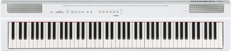 Photo 1 of **DAMAGED**
Yamaha P125 88-Key Weighted Action Digital Piano with Power Supply and Sustain Pedal, White
