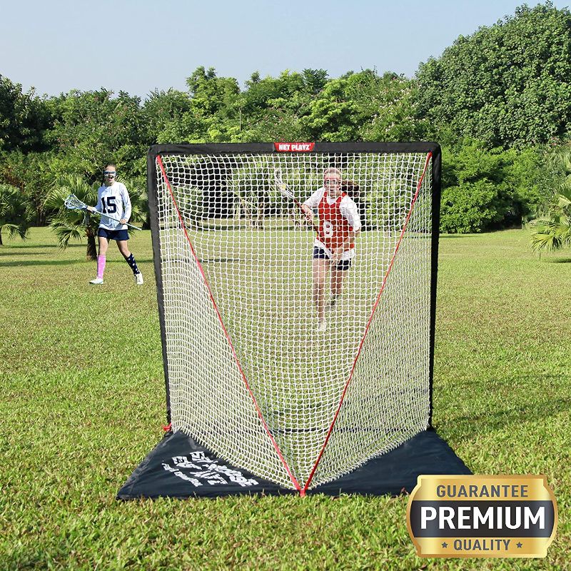 Photo 1 of **INCOMPLETE**
NET PLAYZ Lacrosse Goal Fast Install, Fiberglass Frme, Lightweight, Foldable, Portable, Carry Bag Included, Black
