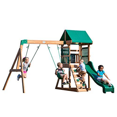 Photo 1 of **INCOMPLETE** (BOX 1 OF 2)
Backyard Discovery Buckley Hill Wooden Swing Set
