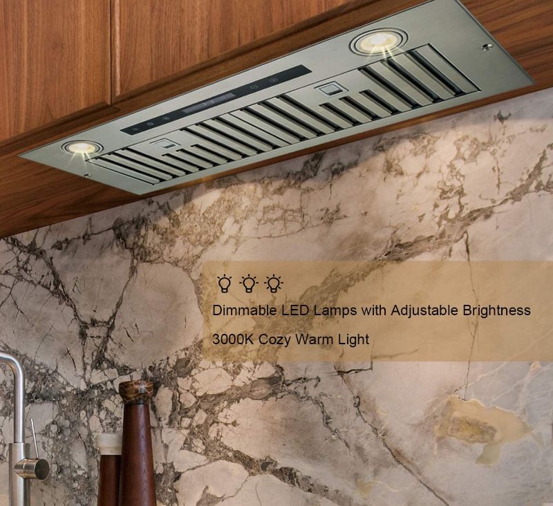 Photo 1 of **SLIGHTLY DIFFERENT FROM STOCK PHOTO**
Insert Stainless Steel Range hood, 36 inch built in stove hood with 800CFM, Baffle filter, kitchen fan hood with 4 speeds touch control
