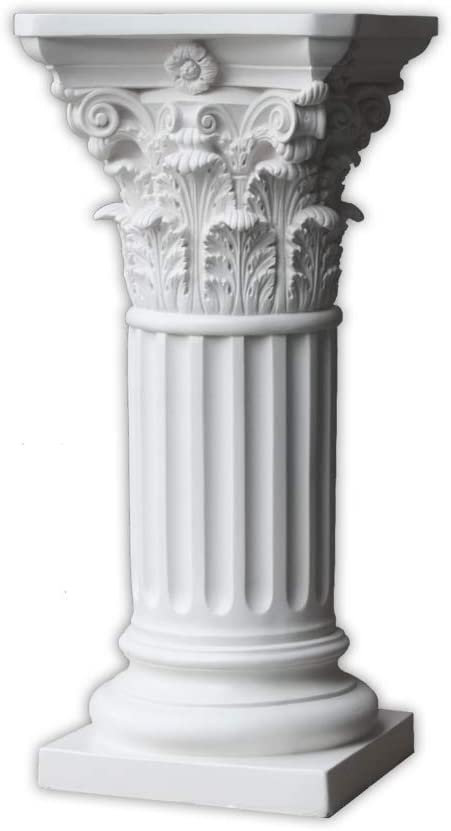 Photo 1 of **DAMAGED AND SLIGHTLY DIFFERENT FROM STOCK PHOTO**
ResinArt Pedestal - Roman Style Corinthian - Off White
