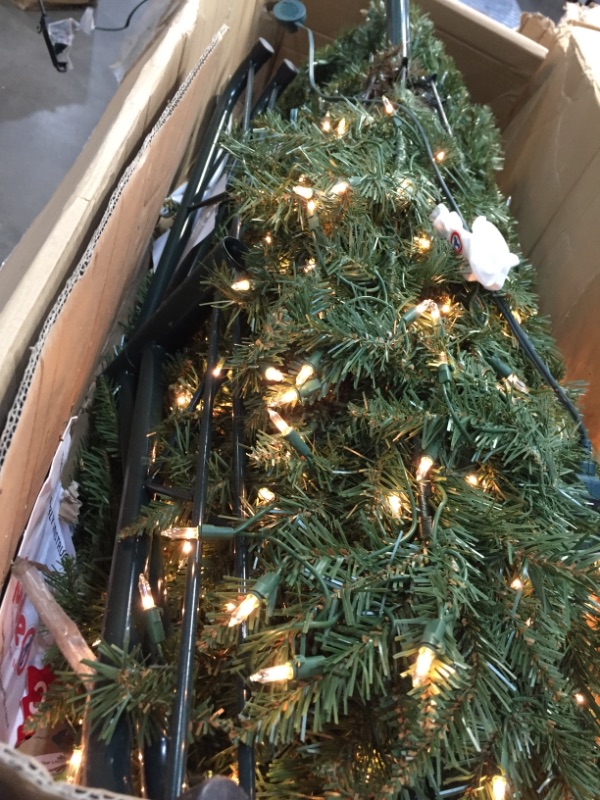 Photo 5 of **INCOMPLETE**
Puleo International 10 Foot Pre-Lit Slim Fraser Fir Artificial Christmas Tree with 900 UL Listed Clear Lights, Green
