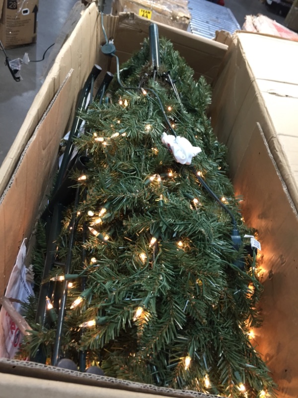 Photo 3 of **INCOMPLETE**
Puleo International 10 Foot Pre-Lit Slim Fraser Fir Artificial Christmas Tree with 900 UL Listed Clear Lights, Green
