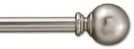 Photo 1 of 5/8-Inch Round Metal Curtain Rod, 84 to 120-Inch Adjustable Width (Satin Nickel with Ball Finials)
