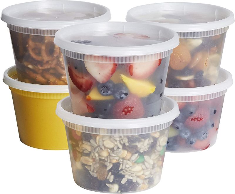 Photo 1 of 16 oz. Plastic Deli Food Storage Containers With Airtight Lids
