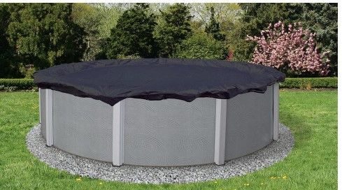 Photo 1 of 18 ft. Round Navy Blue Above Ground Winter Pool Cover
