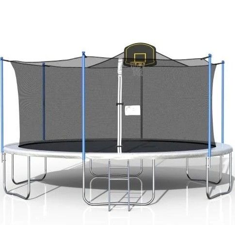 Photo 1 of **INCOMPLETE**
16 Ft. Rust-Resistant Trampoline for Adults and Children with Full Safety Enclosure and zipper door
