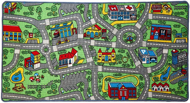 Photo 1 of Click N’ Play City Life Kids Road Traffic Play mat Rug Large Non-Slip Carpet Fun Educational for Play area Playroom Bedroom
