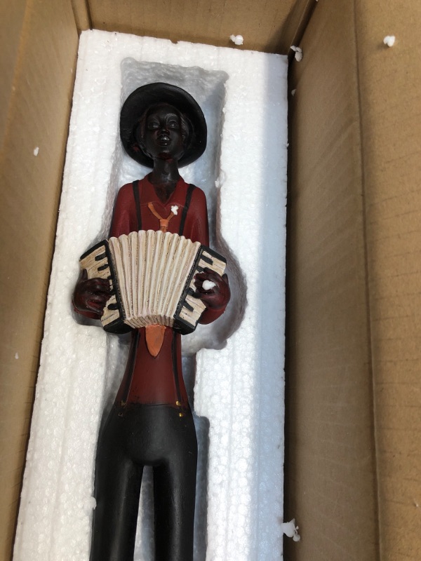 Photo 8 of *ONE OF THE STATUES IS BROKEN* Deco 79 Polystone Jazz Band a Real Like Table Statue, Set of 4
