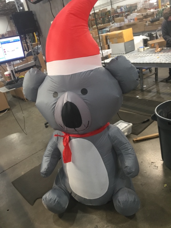 Photo 2 of Home Accents Holiday 6.5 Ft Pre-Lit LED Airblown Koala Christmas Inflatable
