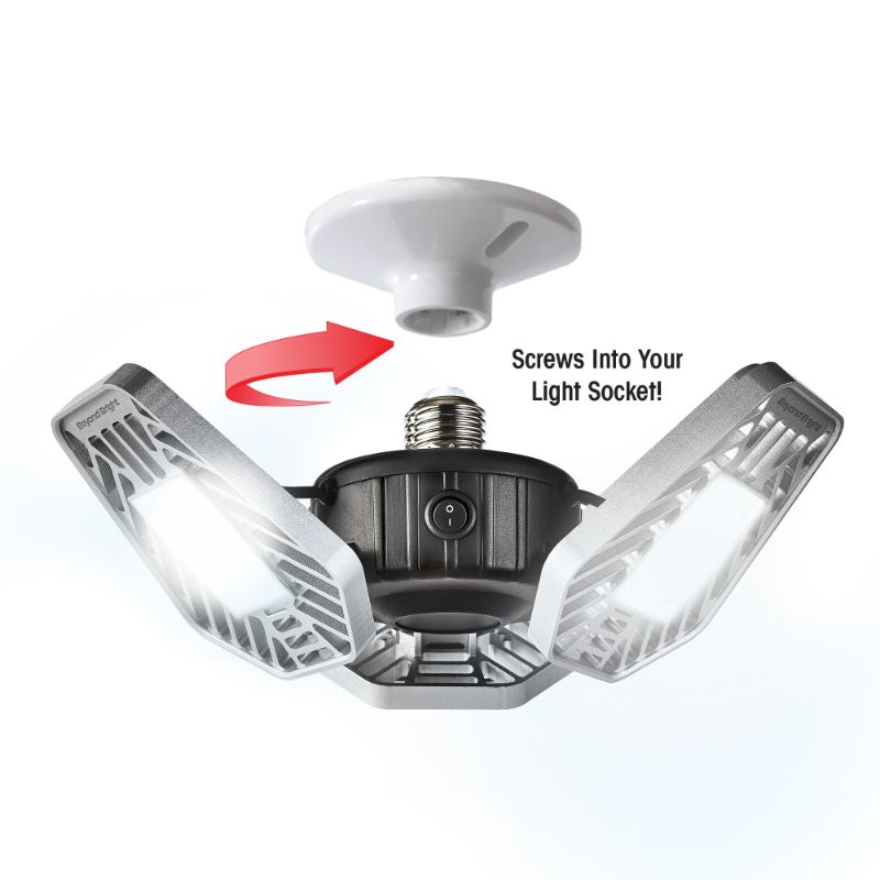 Photo 1 of BEYOND BRIGHT 3500 Lumens 11.5 in. Single Pole Occupancy LED Flush Mount Garage Light
