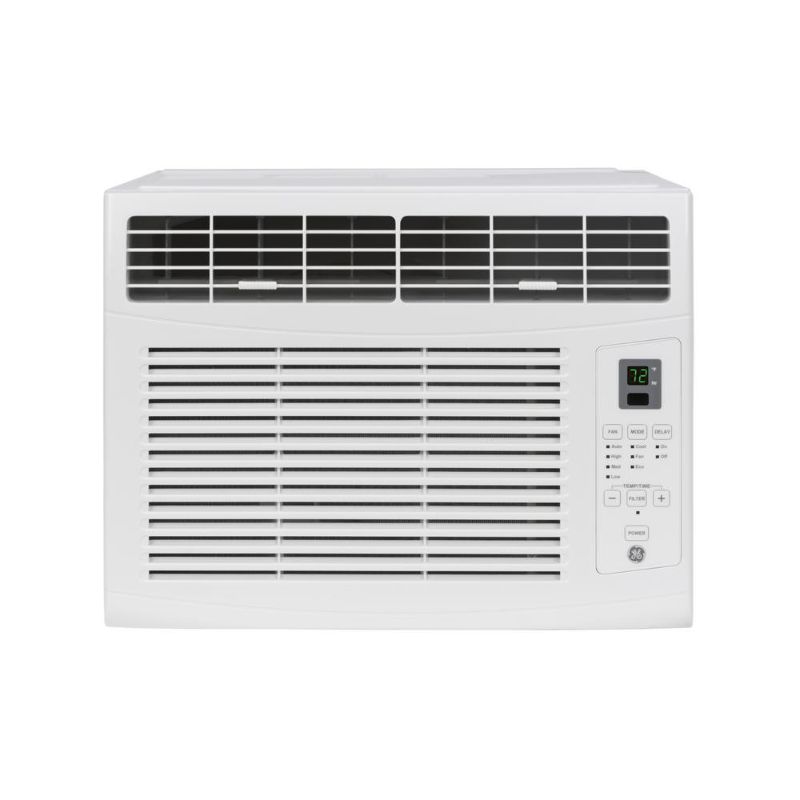 Photo 1 of GE 6,000 BTU 115-Volt Window Air Conditioner for 250 Sq. Ft. Rooms in White with Remote
