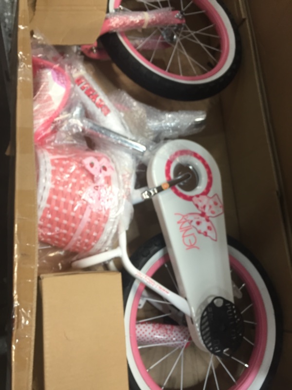 Photo 4 of 16 in. Jenny Princess Pink Girl's Bike with Training Wheels and Basket, Wheels
