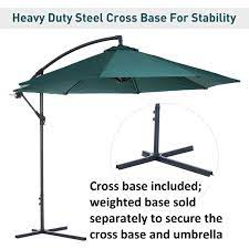 Photo 1 of *** STOCK PHOTO FOR REFERENCE ONLY***
 10' Cantilever Hanging Tilt Offset Patio Umbrella with Stand - Green  ***Missing bottom pole***