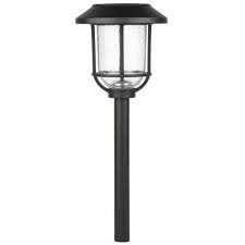 Photo 1 of (9) Lumens Solar Black LED Metal and Glass Landscape Pathway Light ***USED AND DIRTY***