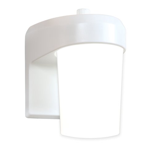 Photo 1 of Halo FE White Outdoor Integrated LED Entry and Patio Wall Lantern Sconce with Dusk to Dawn Photocell Sensor
