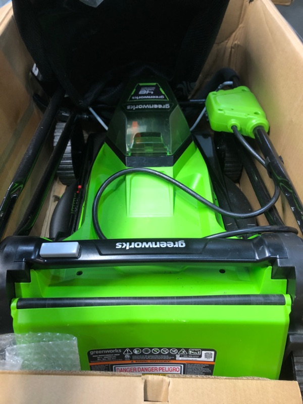 Photo 4 of Greenworks 48V 17" Cordless Lawn Mower, (2) 4.0Ah USB Batteries (USB Hub) and Dual Port Rapid Charger Included (2 x 24V)
