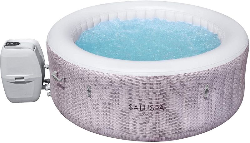 Photo 1 of Bestway SaluSpa 71 x 26 Inch 2 to 4 Person Outdoor Inflatable Portable Cancun AirJet Hot Tub Pool Spa with Cover, Pump, and Filter
