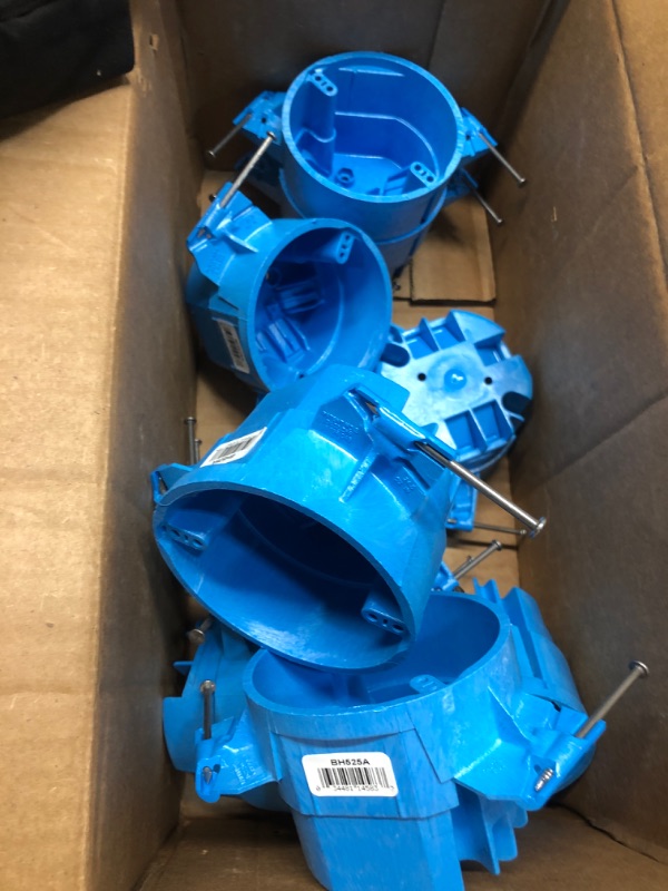 Photo 2 of 10-Carlon 4 in. Round Thermoplastic 1 Gang Electrical Box Blue
