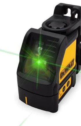 Photo 1 of 165 ft. Green Self-Leveling Cross Line Laser Level with (3) AAA Batteries & Case
