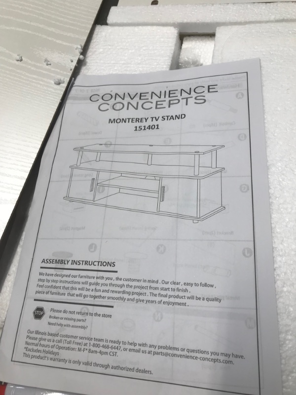 Photo 2 of Convenience Concepts Designs2Go Monterey TV Stand, White