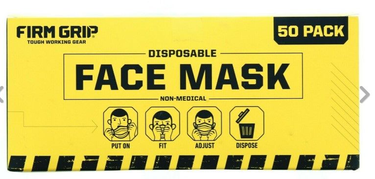 Photo 1 of Firm Grip Disposable Face Mask, 3 Layer, Lightweight, 3 pack 
