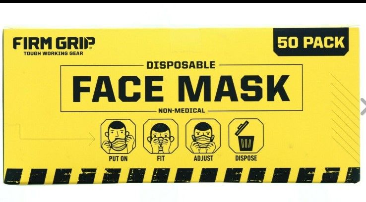 Photo 1 of Firm Grip Disposable Face Mask, 3 Layer, Lightweight, 3 pack 
