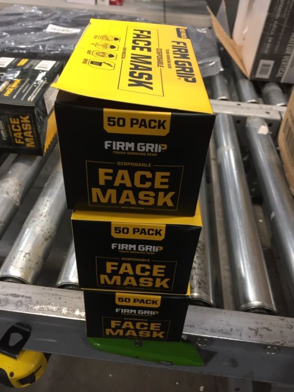 Photo 1 of Firm Grip Disposable Face Mask, 3 Layer, Lightweight, 3 pack 
