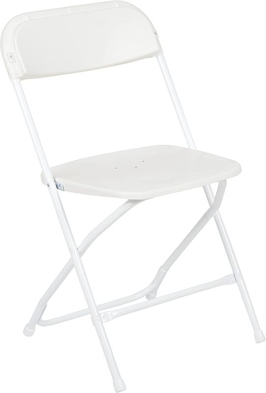 Photo 1 of Flash Furniture Hercules™ Series Plastic Folding Chair - White - 10 Pack 650LB Weight Capacity Comfortable Event Chair-Lightweight Folding Chair
