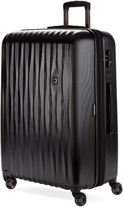 Photo 1 of SwissGear Hardside Expandable Luggage with Spinner Wheels, Black, Checked-Large 26-Inch
